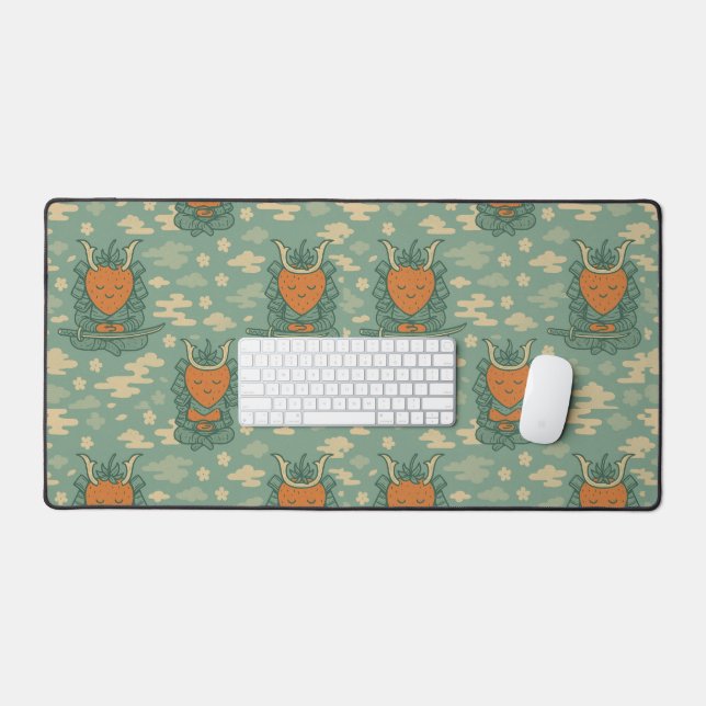 Strawberry Samurai Peaceful Warrior  Desk Mat (Keyboard & Mouse)