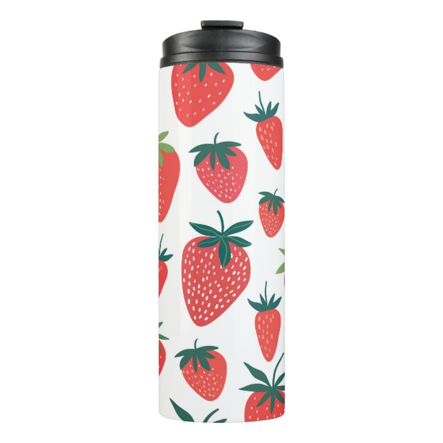 Strawberry seamless pattern thermal tumbler (Front)