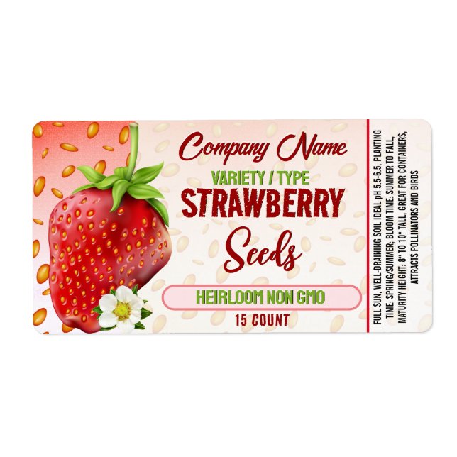 Strawberry Seed Label (Front)