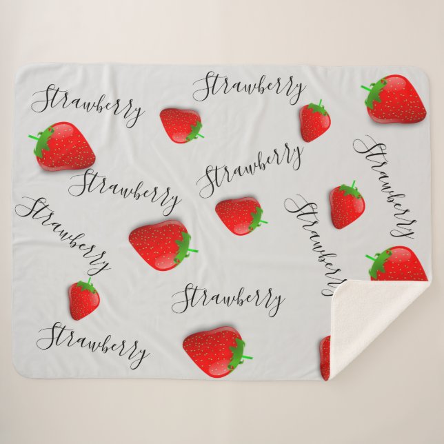 Strawberry Sherpa Blanket (Front (Horizontal))
