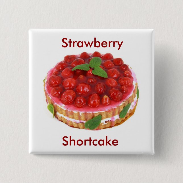 Strawberry Shortcake 2 Inch Square Button (Front)
