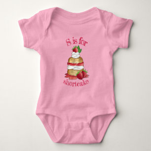 Strawberry Shortcake Cake Dessert Strawberries Baby Bodysuit