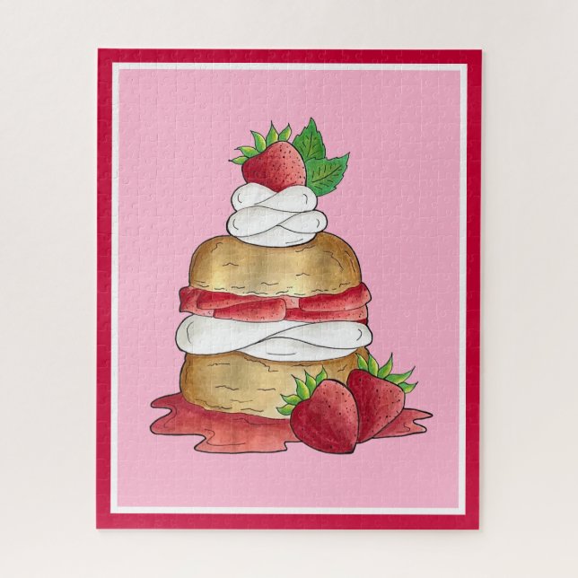 Strawberry Shortcake Cake Dessert Strawberries Jigsaw Puzzle (Vertical)