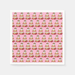 Strawberry Shortcake Cake Dessert Strawberries Napkin