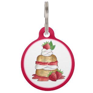 Strawberry Shortcake Cake Dessert Strawberries Pet Tag