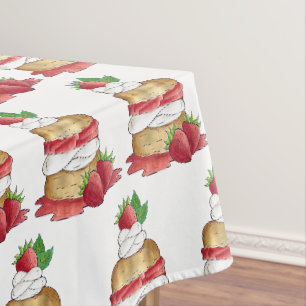 Strawberry Shortcake Cake Dessert Strawberries Tablecloth