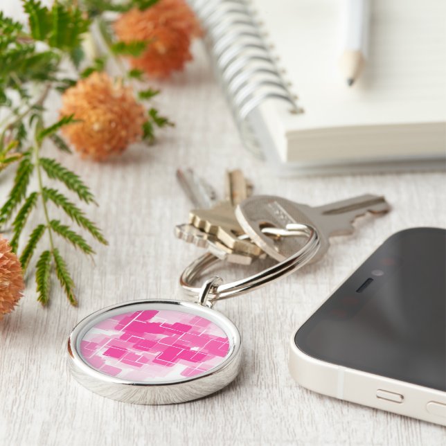 "Strawberry Shortcake" Geometric Art Keychain (Side)