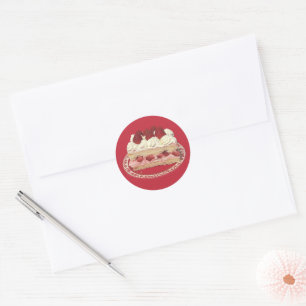 Strawberry Shortcake Slice  Classic Round Sticker