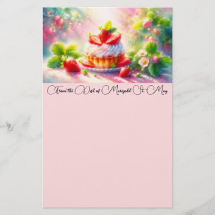 Strawberry Shortcake Watercolor Stationery