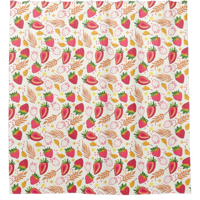 Strawberry Shower Curtain (Front)