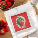 Strawberry Silver Plated Necklace<br><div class="desc">đ€</div>