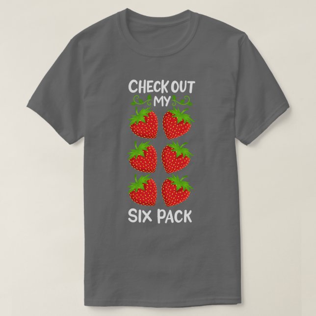 Strawberry Six Pack Workout T-Shirt (Design Front)