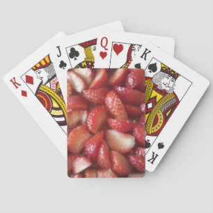 Strawberry Slices, Healthy Food Snack, Red Fruit Playing Cards