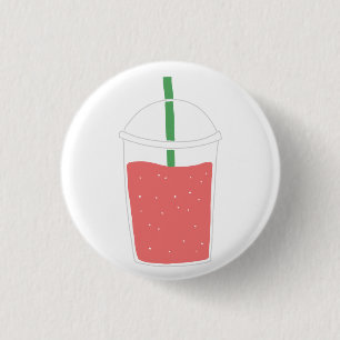 Strawberry Smoothie Iced Drink Lover Gift 1 Inch Round Button