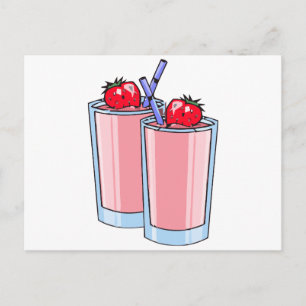 strawberry smoothie postcard