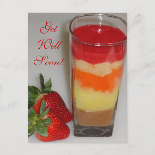 Strawberry Smoothie Sweet  Fruit Get Well Soon Postcard