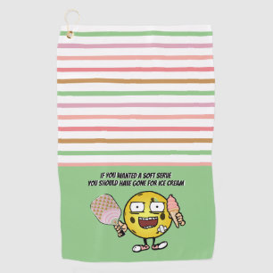 Strawberry Soft Serve Ice Cream Pickleball Funny Golf Towel