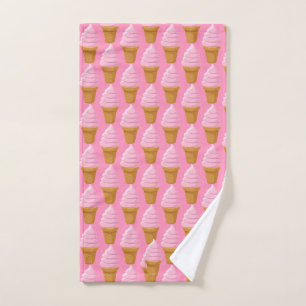 Strawberry Soft Serve Pickleball Sweet Pink Hand Towel