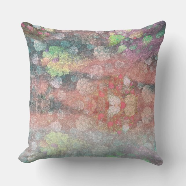 Strawberry Soufflé Fractal Art Pattern Throw Pillow (Front)