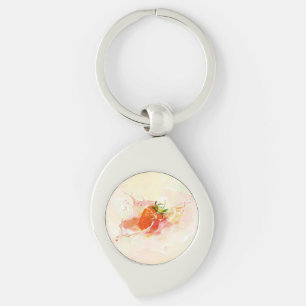 Strawberry Splash! Watercolor Keychain