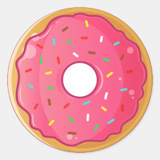 Strawberry Sprinkle Doughnut Classic Round Sticker