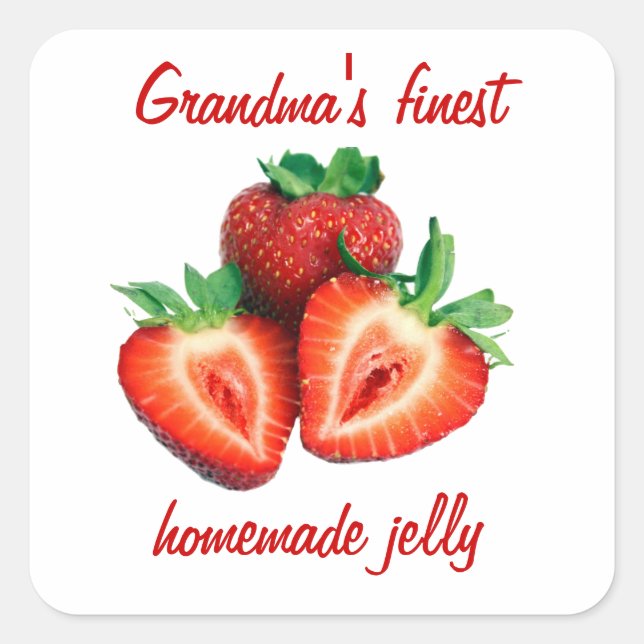 strawberry square sticker (Front)
