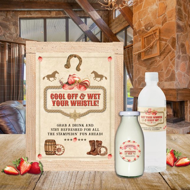 Strawberry Stampede Birthday Drink Sign (Creator Uploaded)