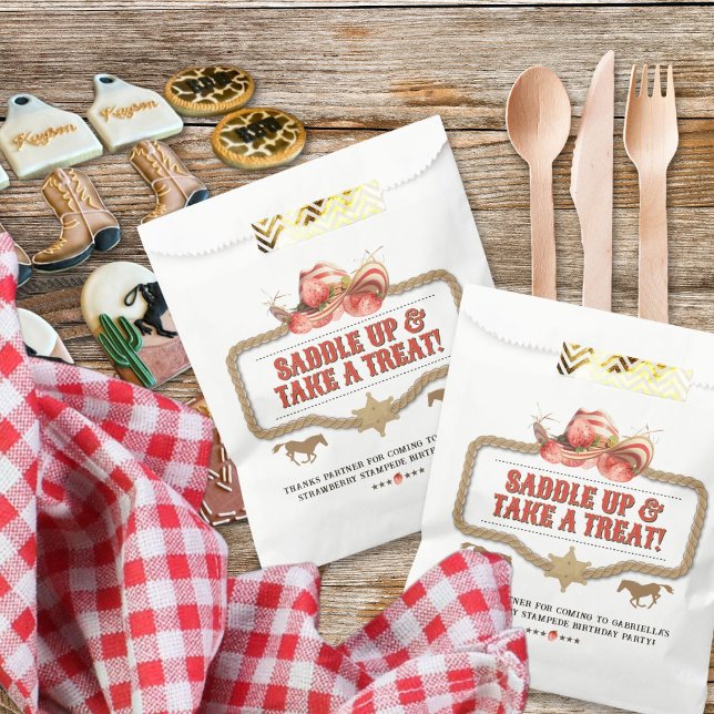 Strawberry Stampede Birthday  Favour Bag (Creator Uploaded)