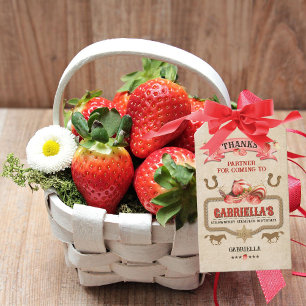 Strawberry Stampede Birthday  Gift Tags
