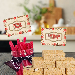 Strawberry Stampede Birthday Party Food Signs