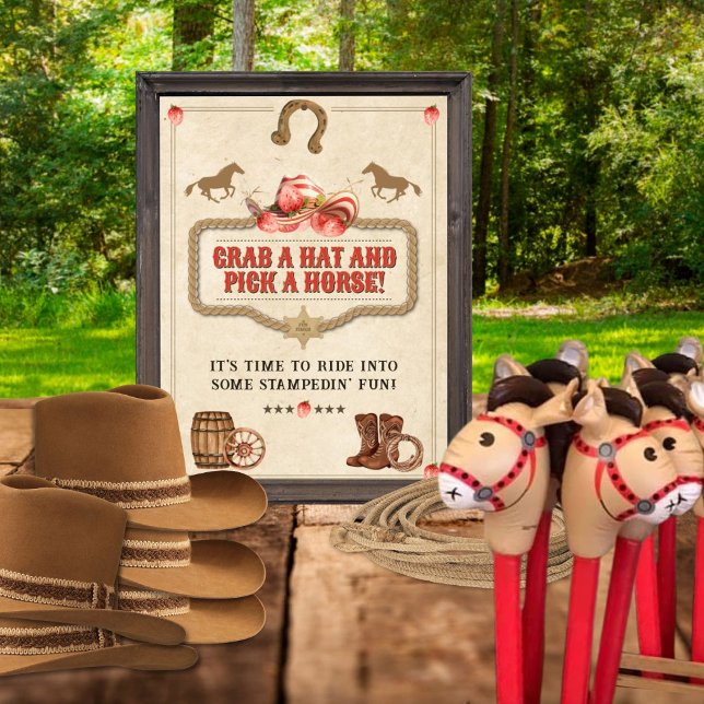 Strawberry Stampede Grab A Hat And Horse Sign (Creator Uploaded)