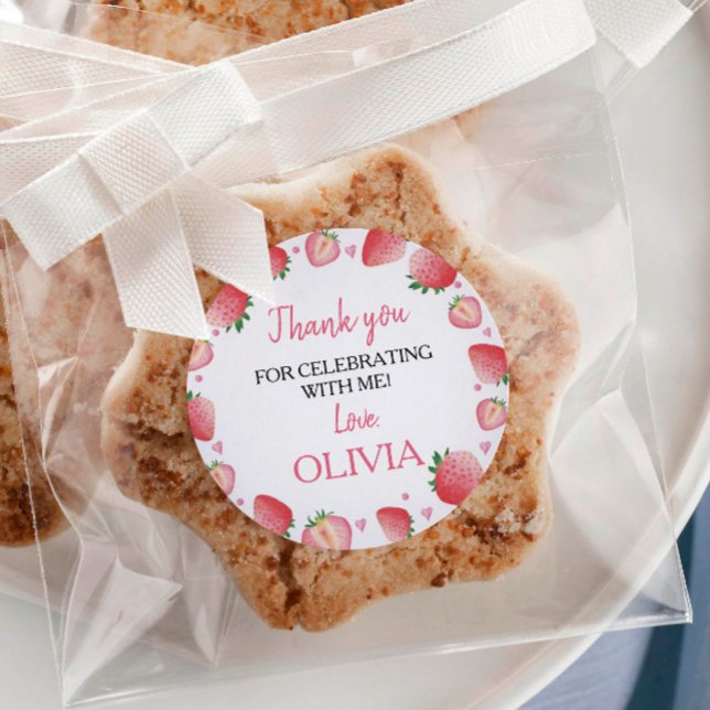 Strawberry Sticker Labels Birthday Baby Shower (Creator Uploaded)