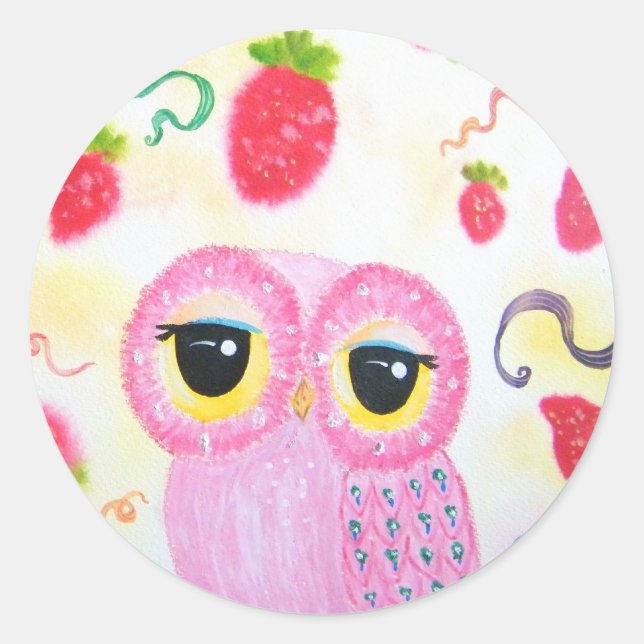 Strawberry Strawberry Classic Round Sticker (Front)