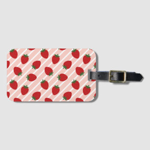 Strawberry Stripe Delight Luggage Tag