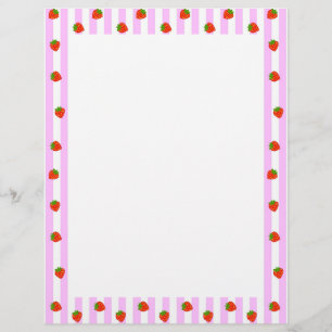 strawberry stripe pink letterhead