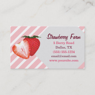 Strawberry Stripes Business Card