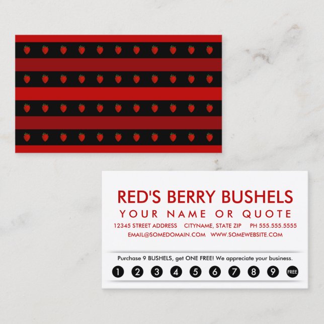 strawberry stripes loyalty card (Front/Back)