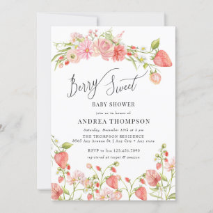 Strawberry   Summer Baby Shower Invitation