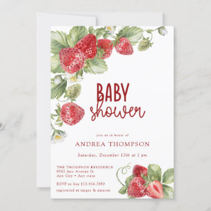 Strawberry Summer Baby Shower Invitation