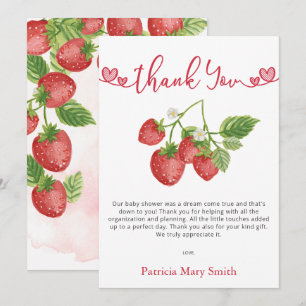 Strawberry Summer Berry Sweet Baby Shower  Thank You Card