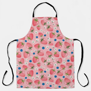 Strawberry summer, cartoon girly background. apron