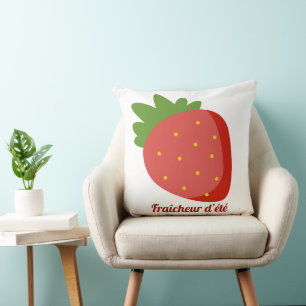 Strawberry Summer Freshness Throw Pillow