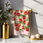 Strawberry summer fruit customized name kitchen towel<br><div class="desc">Strawberry summer fruit strawberry garden strawberry berry fruit  themed gifts for her,  gifts for mom,  home decor,  party prizes,  Christmas gifts for mom,  housewarming party gifts</div>