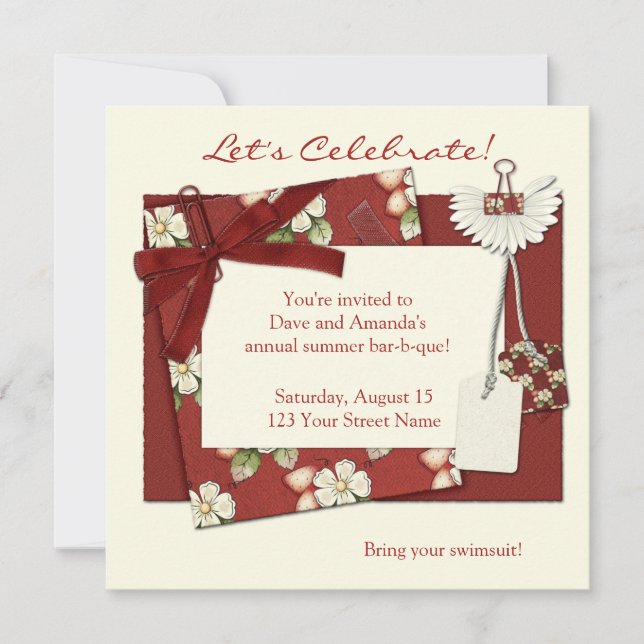 Strawberry Summer Party Invitation (Front)