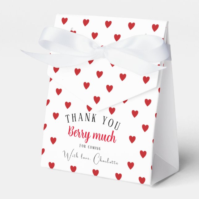 Strawberry Summer Party Thank You favour box (Front Side)