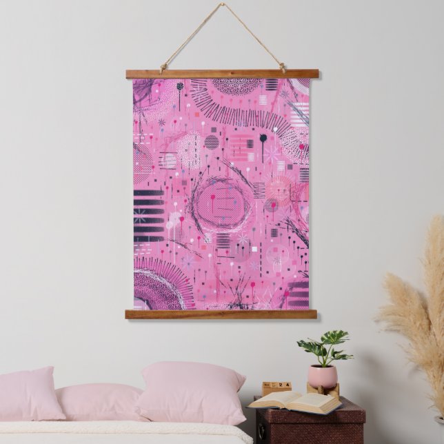 Strawberry Sundae Abstract Art  Hanging Tapestry (Bedroom)