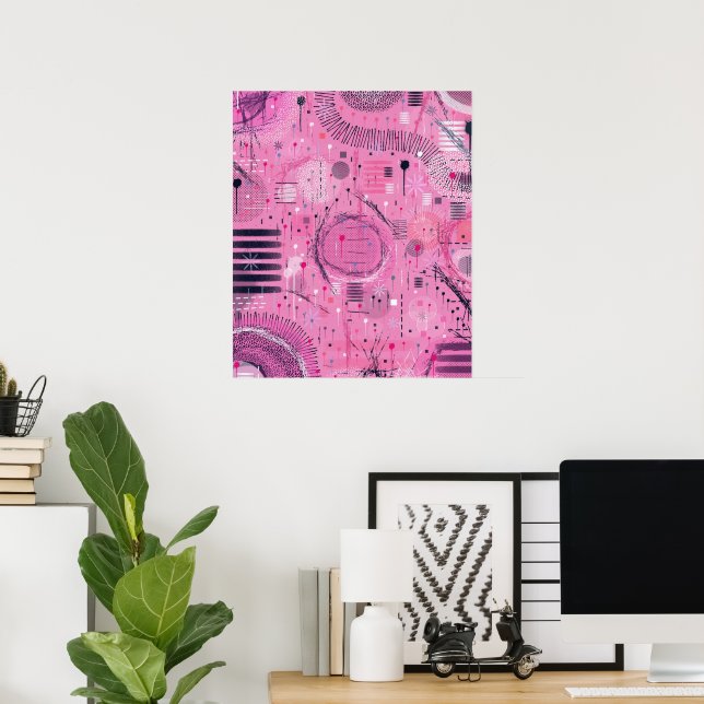 Strawberry Sundae Abstract Art  Poster (Home Office)