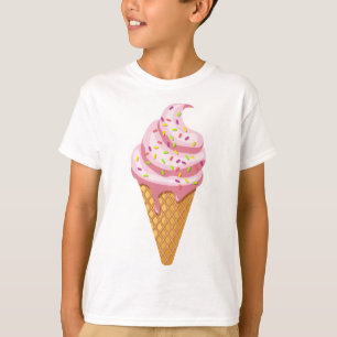 Strawberry sundae in waffle cone with topping T-Shirt