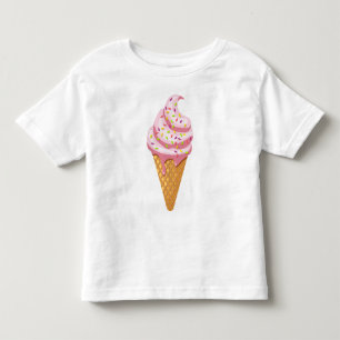 Strawberry sundae in waffle cone with topping toddler t-shirt