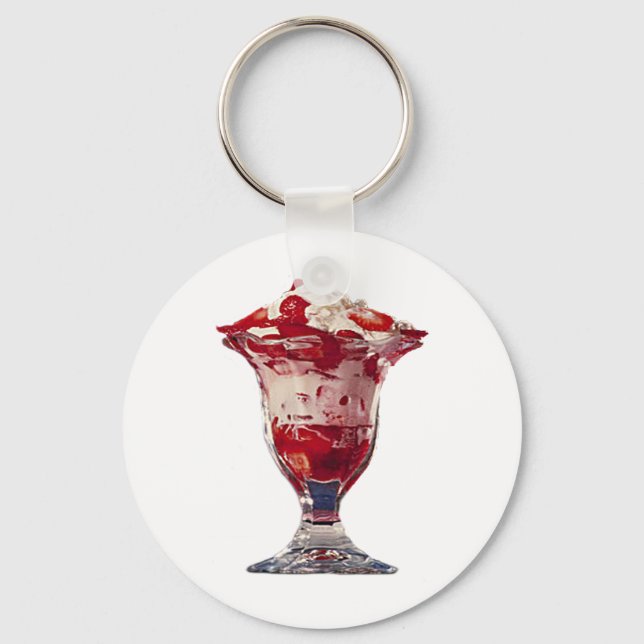Strawberry Sundae Keychain (Front)